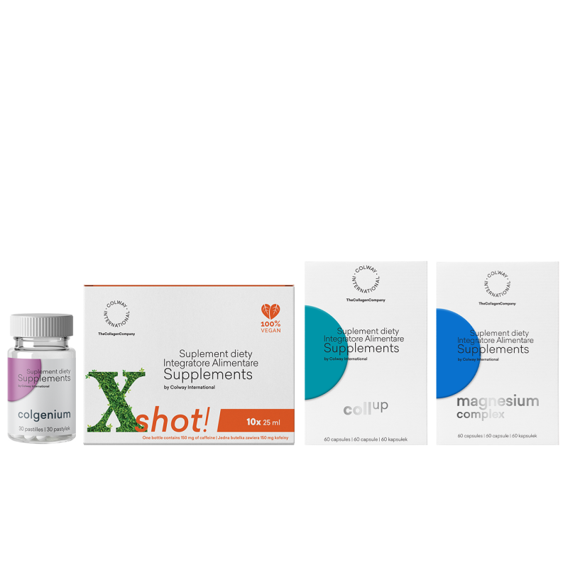 Zestaw TAKE ACTION Colway – suplementy Colgenium, Xshot, CollUp i Magnesium Complex
